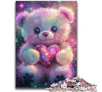 Puzzle da 1000 pezzi per adulti, regali antistress con orsacchiotto, per trascorrere il tempo a casa, lista dei desideri con Babbo Natale, 50x75cm