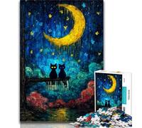 Puzzle da 1000 pezzi per adulti, regali, arte del gatto nero, per gioco educativo, collezione di artisti di giocattoli, belle arti 50x75cm