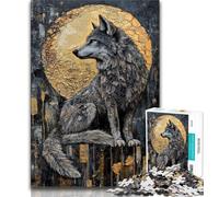 Puzzle da 1000 pezzi per adulti, regali, arte del lupo, giocattoli educativi per imparare, attività divertenti a casa, regalo di compleanno, regali di viaggio 75x50cm