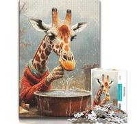 Puzzle da 1000 pezzi per adulti, regali, arte della giraffa, gioco per famiglie, antistress, sfida difficile, migliora l'amore tra coppie (75x50cm)