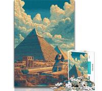 Puzzle da 1000 pezzi per adulti, regali, arte della necropoli di Giza, antistress, per ammazzare il tempo durante le vacanze, con poster abbinato e foglio di quiz, 50x75cm