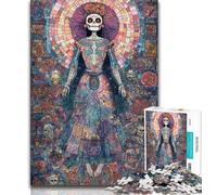 Puzzle da 1000 pezzi per adulti, regali, arte dello scheletro, puzzle da 1000 pezzi, antistress, sfida difficile, adatto per la decorazione della scrivania (dimensioni 38x26cm)