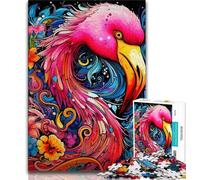 Puzzle da 1000 pezzi per adulti, regali artistici psichedelici, fenicotteri, giocattoli educativi per l'apprendimento, giochi per famiglie, adatti per la decorazione del desktop (38x26cm)