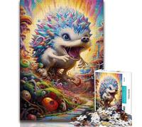 Puzzle da 1000 pezzi per adulti, regali artistici, riccio, giocattoli educativi per l'apprendimento, giochi per famiglie, adatti per la decorazione del desktop (38x26cm)