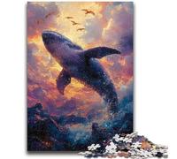 Puzzle da 1000 pezzi per adulti, regali Balene al tramonto per età 14 anni e oltre, giocattolo educativo intellettuale decompressivo, ottimo regalo 50x75cm