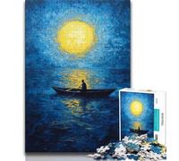 Puzzle da 1000 pezzi per adulti, regali "Barca sotto il cielo notturno", giochi educativi classici, regali di Babbo Natale segreto per età dai 14 anni in su, 38x26cm