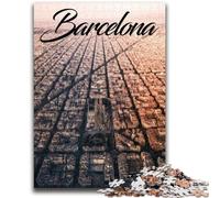 Puzzle da 1000 pezzi per adulti, regali Barcellona da 1000 pezzi per adolescenti, con poster abbinato e foglio di quiz per età 14+ (26x38cm)