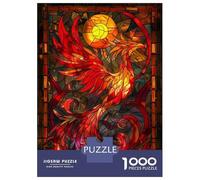 Puzzle Da 1000 Pezzi Per Adulti, Regali Bird Phoenix Stain Glass Puzzle Per Adulti Gioco Pratico Ma Divertente E Umoristico Ottimo Regalo Per I Giocatori 52x38cm/1000pcs