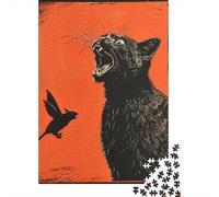 Puzzle Da 1000 Pezzi Per Adulti, Regali Black Cat Silhouette Art Print Puzzle, Giochi Divertenti, Taglio Di Precisione, Regali Per Amici E Familiari 38x26cm/1000pcs