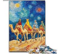 Puzzle da 1000 pezzi per adulti, regali "Carovana nel deserto con cammelli", attività per famiglie, decorazioni per la casa uniche e regali per bambini dai 14 anni in su (dimensioni 26x38cm)