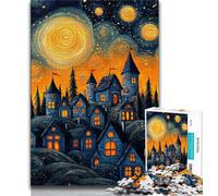 Puzzle da 1000 pezzi per adulti, regali, castello nel cielo notturno, giochi educativi, decorazione per la casa, ideale come regalo per tutta la famiglia (38x26cm)