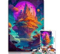 Puzzle da 1000 pezzi per adulti regali Castello nello spazio puzzle per adulti antistress sfida difficile regali di Babbo Natale segreto 38x26cm