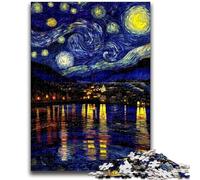 Puzzle da 1000 pezzi per adulti, regali, cielo notturno, città, paesaggio urbano, gioco per famiglie, antistress, sfida difficile, un'opera d'arte per età 14+, 26x38cm