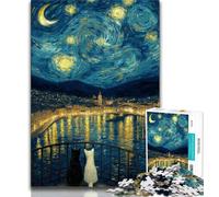 Puzzle da 1000 pezzi per adulti, regali, cielo stellato, gatto bianco e nero, giochi educativi, decorazioni per la casa, decorazioni e regali unici (75x50cm)