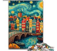 Puzzle da 1000 pezzi per adulti, regali "Città sotto il cielo notturno", gioco per famiglie e decorazioni per la casa uniche, nonché regali per bambini dai 14 anni in su dimensioni 26x38cm