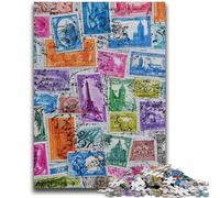 Puzzle da 1000 pezzi per adulti, regali, collage di francobolli di Parigi per età 14+, difficili da completare ma divertenti e umoristici, ottimi regali e giocattoli, 26x38cm