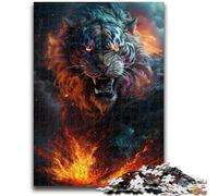 Puzzle da 1000 pezzi per adulti, regali colorati a forma di lupo fantasy per età pari o superiore a 14 anni, giocattolo educativo intellettuale decompressivo, ottimo regalo, 26x38cm