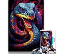 Puzzle da 1000 pezzi per adulti, regali colorati, serpente artistico, gioco per famiglie, antistress, sfida difficile, migliora l'amore tra coppie (38x26cm)