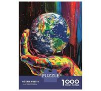 Puzzle Da 1000 Pezzi Per Adulti, Regali Colorful Earth Hand Art Print Puzzle Per Adulti Gioco Pratico Analisi E Logica Difficile Da Completare 70x50cm/1000pcs