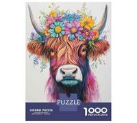 Puzzle Da 1000 Pezzi Per Adulti, Regali Colorful Highland Cow Art Print Puzzle Giochi Rilassanti Difficile Difficile Regalo Di Compleanno, Regali, 70x50cm/1000pcs