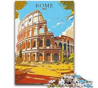 Puzzle da 1000 pezzi per adulti, regali Colosseo Roma Italia, antistress, vacanze a casa, ammazza tempo, lista dei desideri con Babbo Natale (dimensioni 38x26cm)