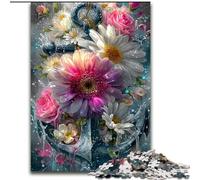 Puzzle da 1000 pezzi per adulti, regali con ancora e fiori, antistress, sfida difficile, ogni pezzo è unico, gioco divertente e stimolante per tutta la famiglia, 38x26cm