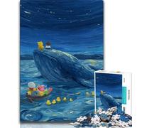 Puzzle da 1000 pezzi per adulti, regali con balene nel cielo notturno, aiuta il cervello a esercitare i giocattoli avvincenti per coltivare la pazienza, decorazione da parete 38x26cm