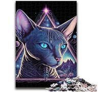 Puzzle da 1000 pezzi per adulti, regali con luce nera, gatto, antistress, vacanze a casa, ammazza il tempo, lista dei desideri con Babbo Natale, 38x26cm