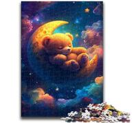 Puzzle da 1000 pezzi per adulti, regali con orsetto che dorme, antistress, per trascorrere il tempo a casa, lista dei desideri con Babbo Natale, 50x75cm