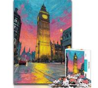 Puzzle da 1000 pezzi per adulti, regali con scena di strada di Londra, gioco a quiz, ideale come regalo per tutta la famiglia (dimensioni 75x50cm)