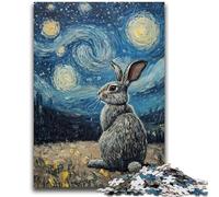 Puzzle da 1000 pezzi per adulti, regali, coniglio sotto il cielo notturno, gioco, giocattoli, ogni pezzo è unico - gioco divertente e stimolante per tutta la famiglia, 26x38cm