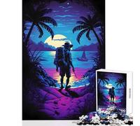 Puzzle da 1000 pezzi per adulti regali da soli di notte da spiaggia giocattolo decorazione da parete ottimo regalo giochi educativi interessanti riduzione dello stress dimensioni 38x52cm