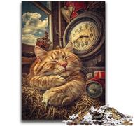 Puzzle da 1000 pezzi per adulti, regali, decorazione artistica da parete con gatto della fattoria e idea regalo di compleanno per amici, ufficio a casa 50x75cm