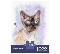 Puzzle Da 1000 Pezzi Per Adulti, Regali Devon Rex Cat Watercolor Puzzle Per Adulti, Giochi Rilassanti, Decorazione Murale, Regalo Di Compleanno, Regali, 38x26cm/1000pcs