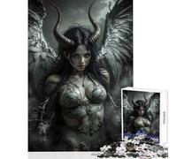 Puzzle da 1000 pezzi per adulti regali di angelo oscuro con corna e ali giocattolo educativo regali di Babbo Natale segreto gioco per famiglie interessante riduzione dello stress dimensioni 50x75cm
