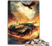 Puzzle da 1000 pezzi per adulti, regali di auto sportive con fiamme, giocattolo educativo intellettuale decomprimente, regalo di compleanno, regali, arte murale 26X38CM