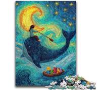 Puzzle da 1000 pezzi per adulti, regali di balene nel cielo notturno, difficili, regali per amici e familiari, adatti per bambini di età compresa tra 26x38cm