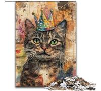 Puzzle da 1000 pezzi per adulti, regali di buon compleanno, gatto, per età 14+, gioco intellettuale, regali di compleanno di Natale (dimensioni 50x75cm)