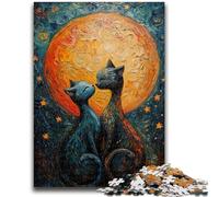 Puzzle da 1000 pezzi per adulti, regali di coppia, decorazione artistica da parete con gatti e idea regalo di compleanno per amici, ufficio a casa, 26x38cm