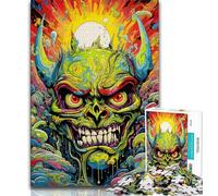 Puzzle da 1000 pezzi per adulti regali di demoni e scheletri puzzle per adulti giocattoli per l'intrattenimento della famiglia con poster abbinato e foglio di quiz 75x50cm