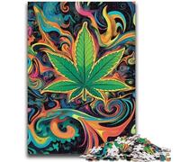Puzzle da 1000 pezzi per adulti, regali di foglie di cannabis, puzzle per adulti, apprendimento educativo, ideale come regalo per tutta la famiglia (38x26cm)