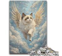 Puzzle da 1000 pezzi per adulti, regali di gatto con le ali per bambini dai 14 anni in su, giocattoli da gioco perché è l'ideale come regalo per tutta la famiglia, 26x38cm