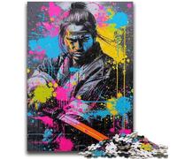 Puzzle da 1000 pezzi per adulti, regali di guerra al neon con samurai e guerrieri Gioco educativo divertente e umoristico per compleanni, 26x38cm