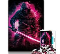 Puzzle da 1000 pezzi per adulti, regali di guerra con samurai al neon, giocattolo educativo intellettuale decomprimente, regalo di compleanno, regali 38x26cm