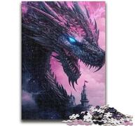 Puzzle da 1000 pezzi per adulti, regali di Natale, puzzle del drago oscuro per adulti, antistress, sfida difficile, regali di Babbo Natale segreto (50x75cm)