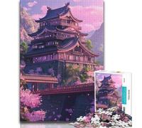 Puzzle da 1000 pezzi per adulti regali di un castello giapponese puzzle per adulti antistress sfida difficile regali di Babbo Natale segreto 38x26cm