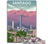 Puzzle da 1000 pezzi per adulti, regali di viaggio a Santiago del Cile, gioco educativo divertente e umoristico per compleanni, impegnativo da completare (dimensioni 50x75cm)