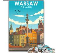 Puzzle da 1000 pezzi per adulti, regali di viaggio a Varsavia, Polonia, arte, apprendimento educativo, ideale come regalo per tutta la famiglia, 75x100cm