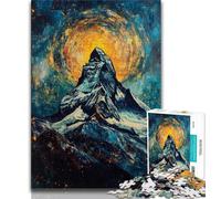 Puzzle da 1000 pezzi per adulti regali dipinto di montagna con cielo stellato puzzle dal design vivace e unico esperienza di puzzle rilassante e stimolante 75x50cm