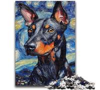 Puzzle da 1000 pezzi per adulti, regali Doberman Night Sky, gioco stimolante, ideale come regalo per tutta la famiglia, 50x75cm